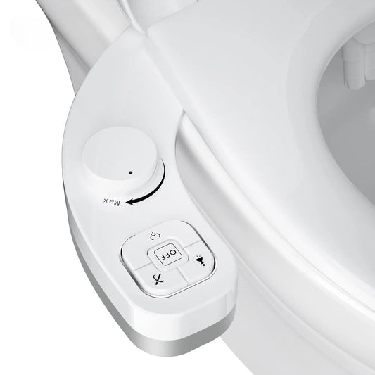 Non-Electric Bidet with Self-Cleaning Double Nozzle - Advanced Hygiene Accessory for Toilet Seat 