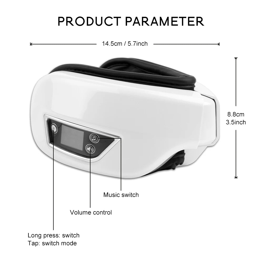 Masajeador Ocular Inteligente 6D con Bluetooth - Alivio Avanzado para la Fatiga y Cuidado de los Ojos