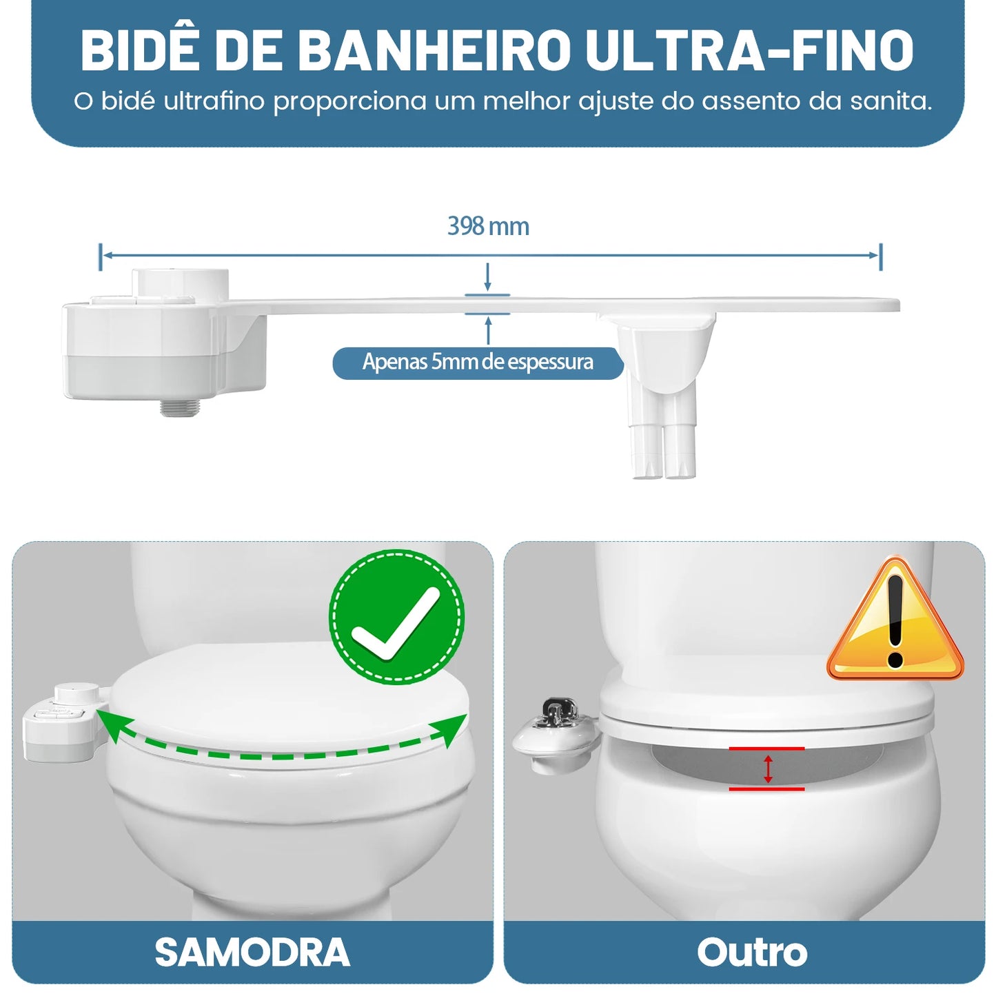 Non-Electric Bidet with Self-Cleaning Double Nozzle - Advanced Hygiene Accessory for Toilet Seat 