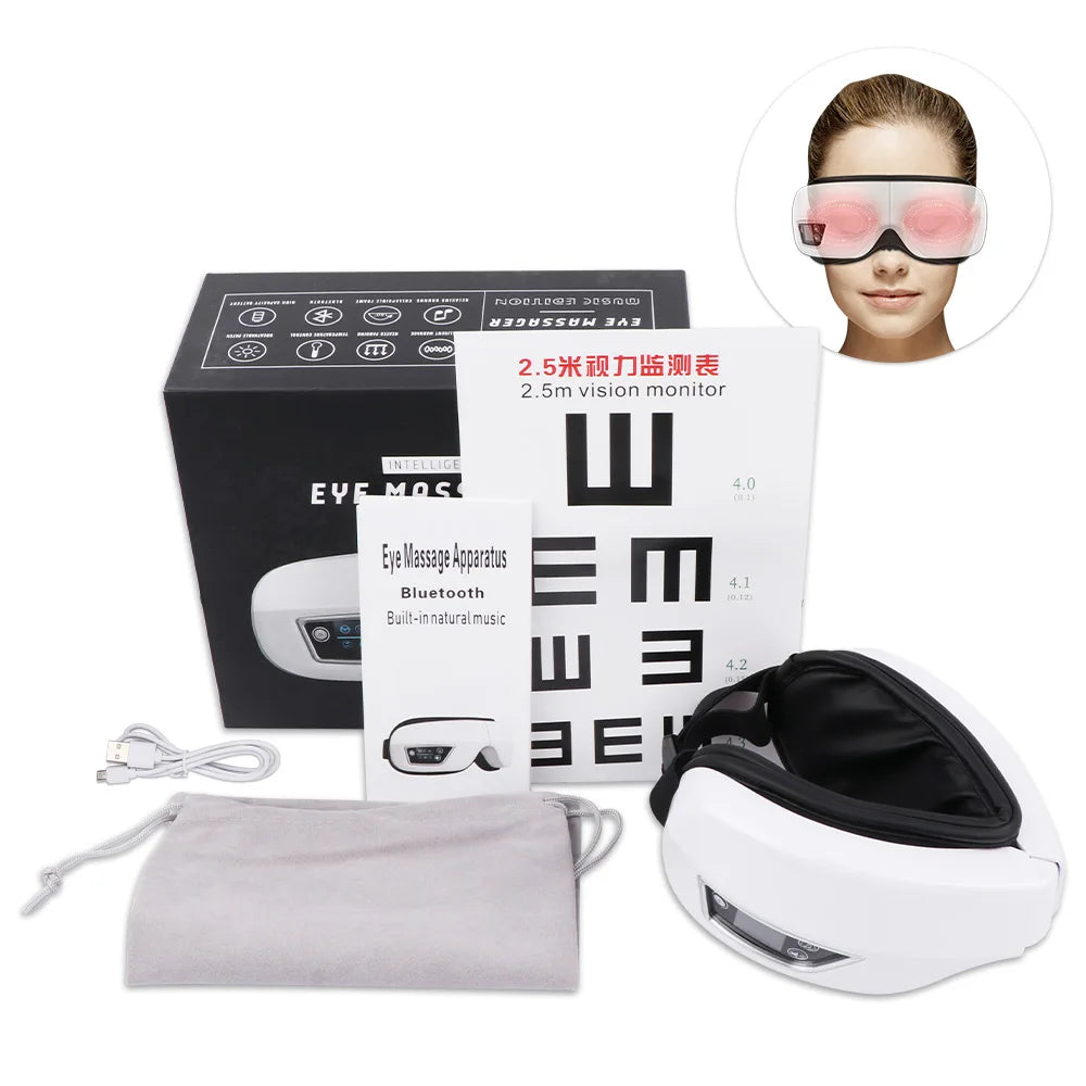 6D Smart Eye Massager with Bluetooth - Advanced Fatigue Relief and Eye Care