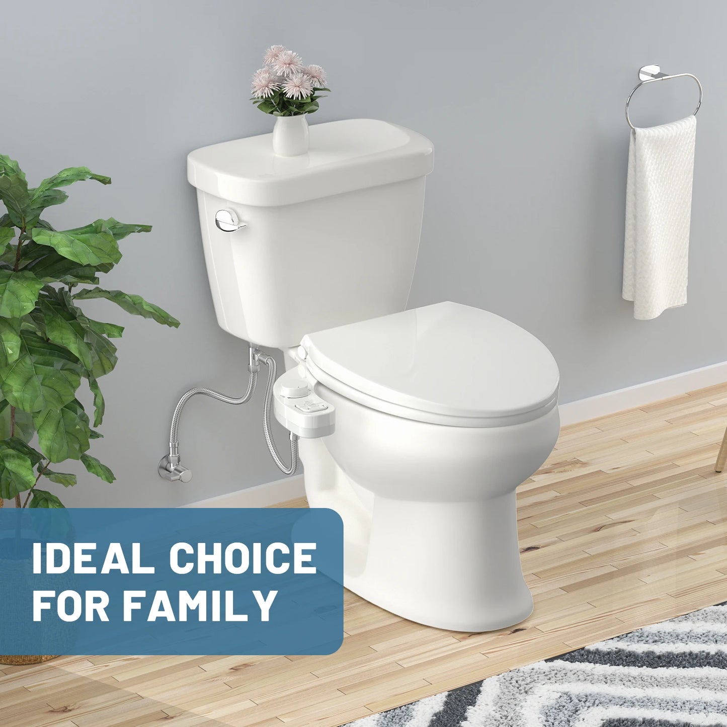 Non-Electric Bidet with Self-Cleaning Double Nozzle - Advanced Hygiene Accessory for Toilet Seat 