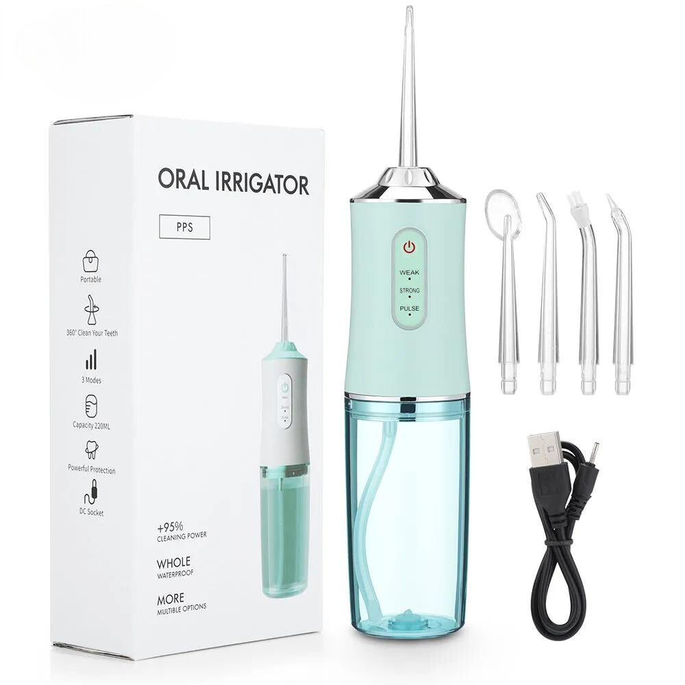 Irrigador Bucal Portátil con Hilo Dental de Agua Recargable por USB - Limpieza Dental Profunda y Cuidado Oral Avanzado