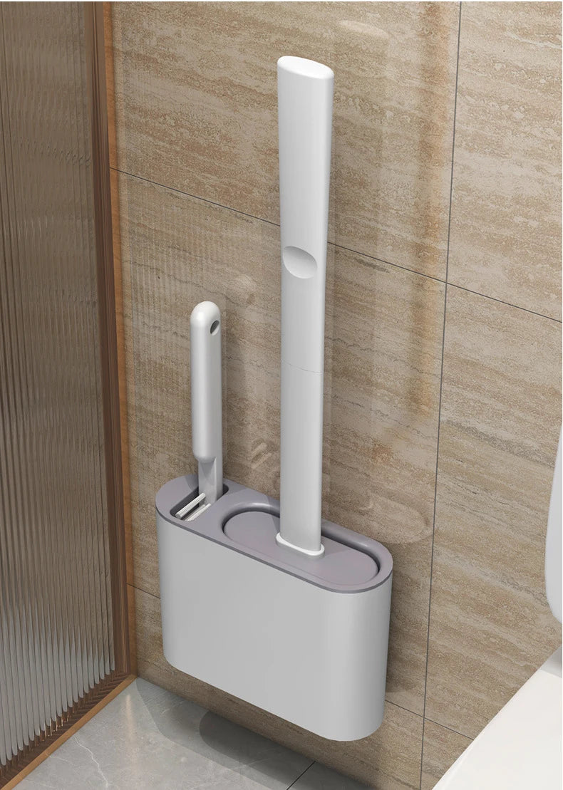 TPR Silicone Toilet Brush with Multi-Use Holder-EcoClean FlexiSilk