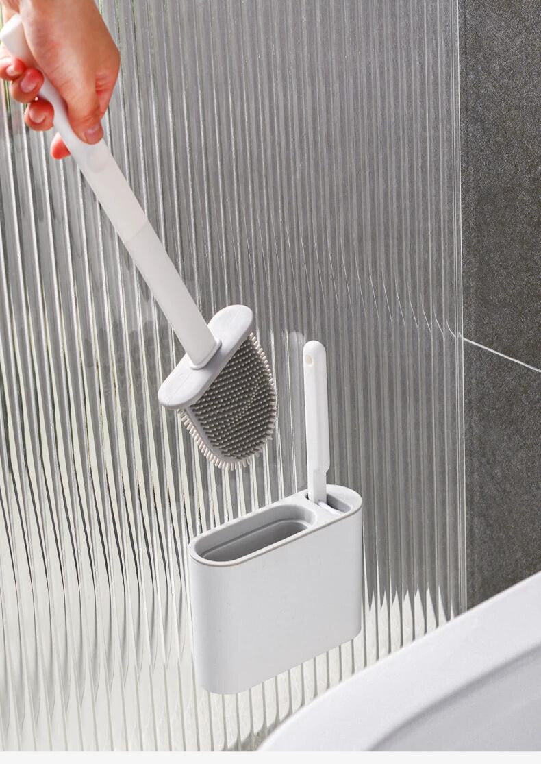 TPR Silicone Toilet Brush with Multi-Use Holder-EcoClean FlexiSilk